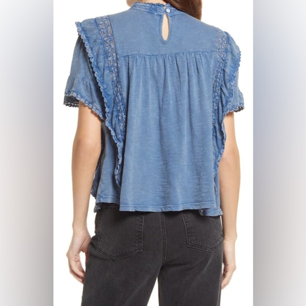 Free People | Le Femme Ruffled Crochet Top - 100%  Cotton - Romantic - Feminine - Picture 13 of 13